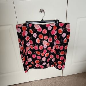 Talbots Pink and Black Pencil Skirt Knee-Length